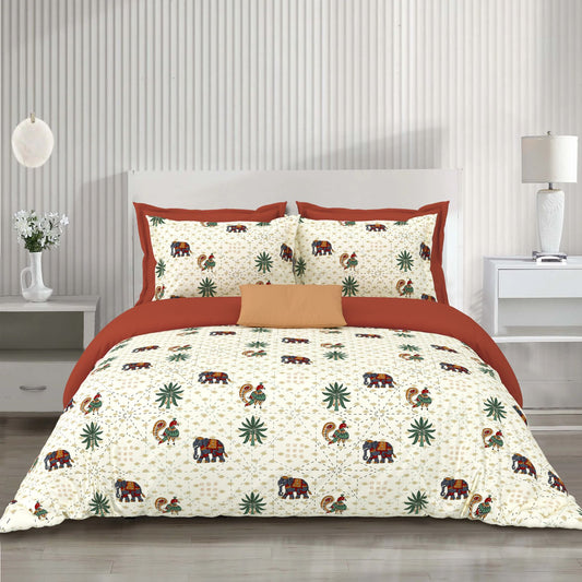 Noor_Moonlit_Pure_Cotton_Bedsheet_Orange