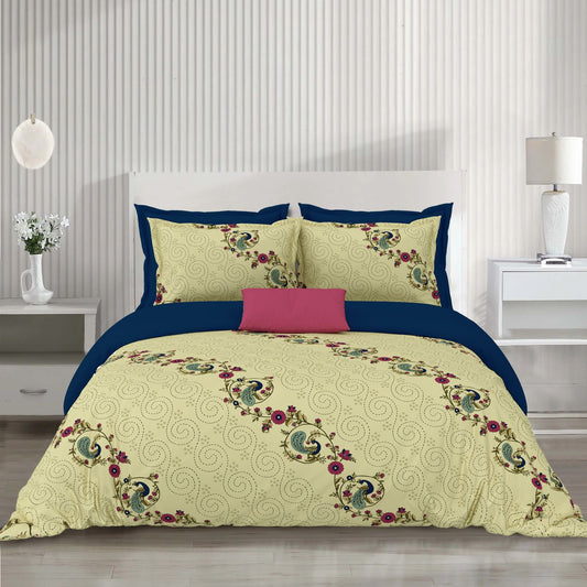 Jaipuri_Peacock_Print_Super_Soft_Cotton_Bedsheet_Cream