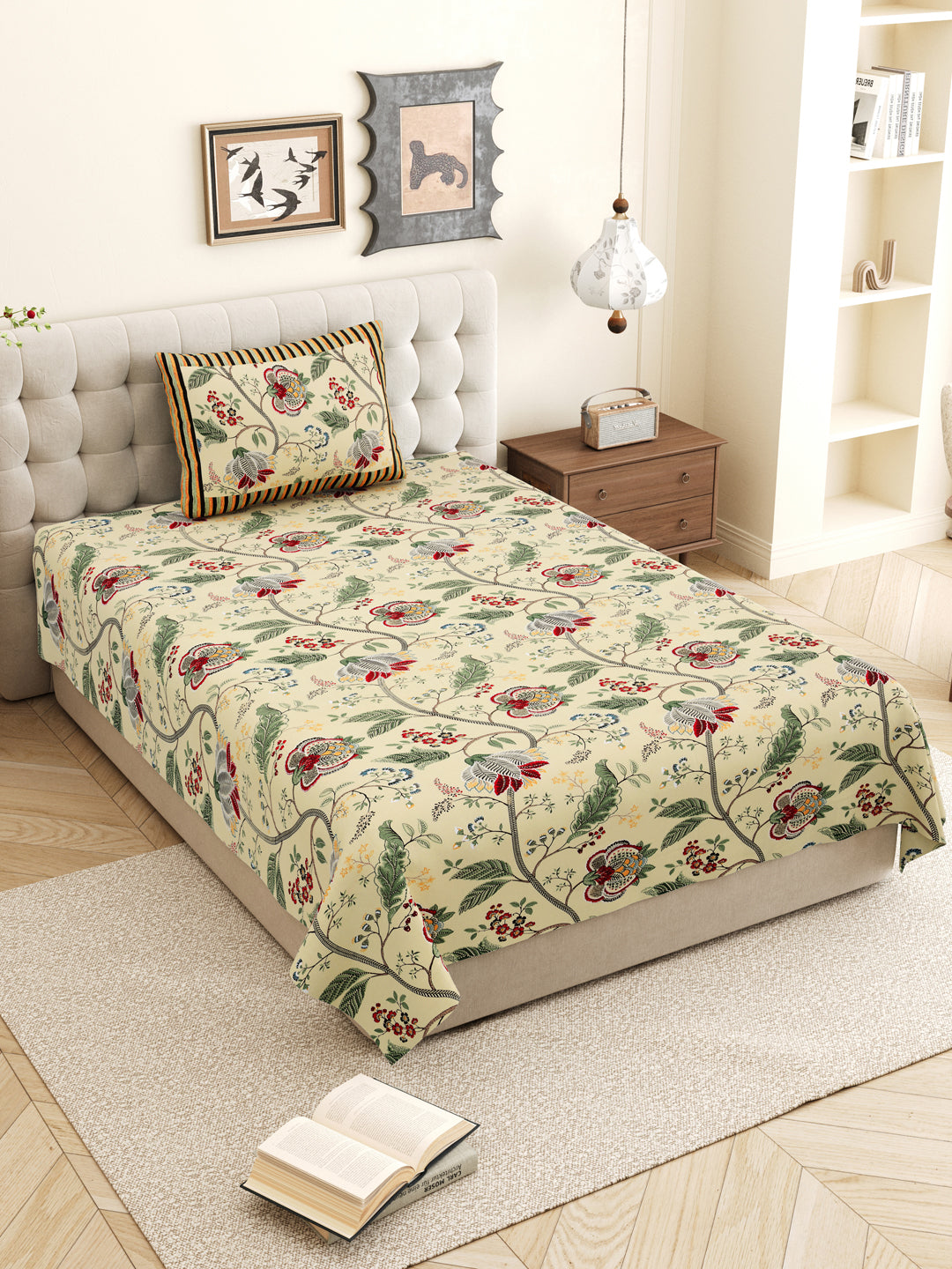 Yellow_Bedsheets_with_Pillow_Cover