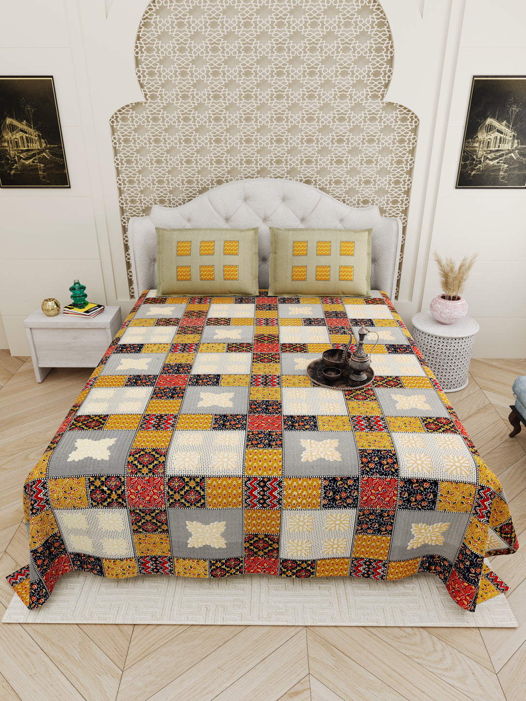 Yellow_Bagru_Bedsheet