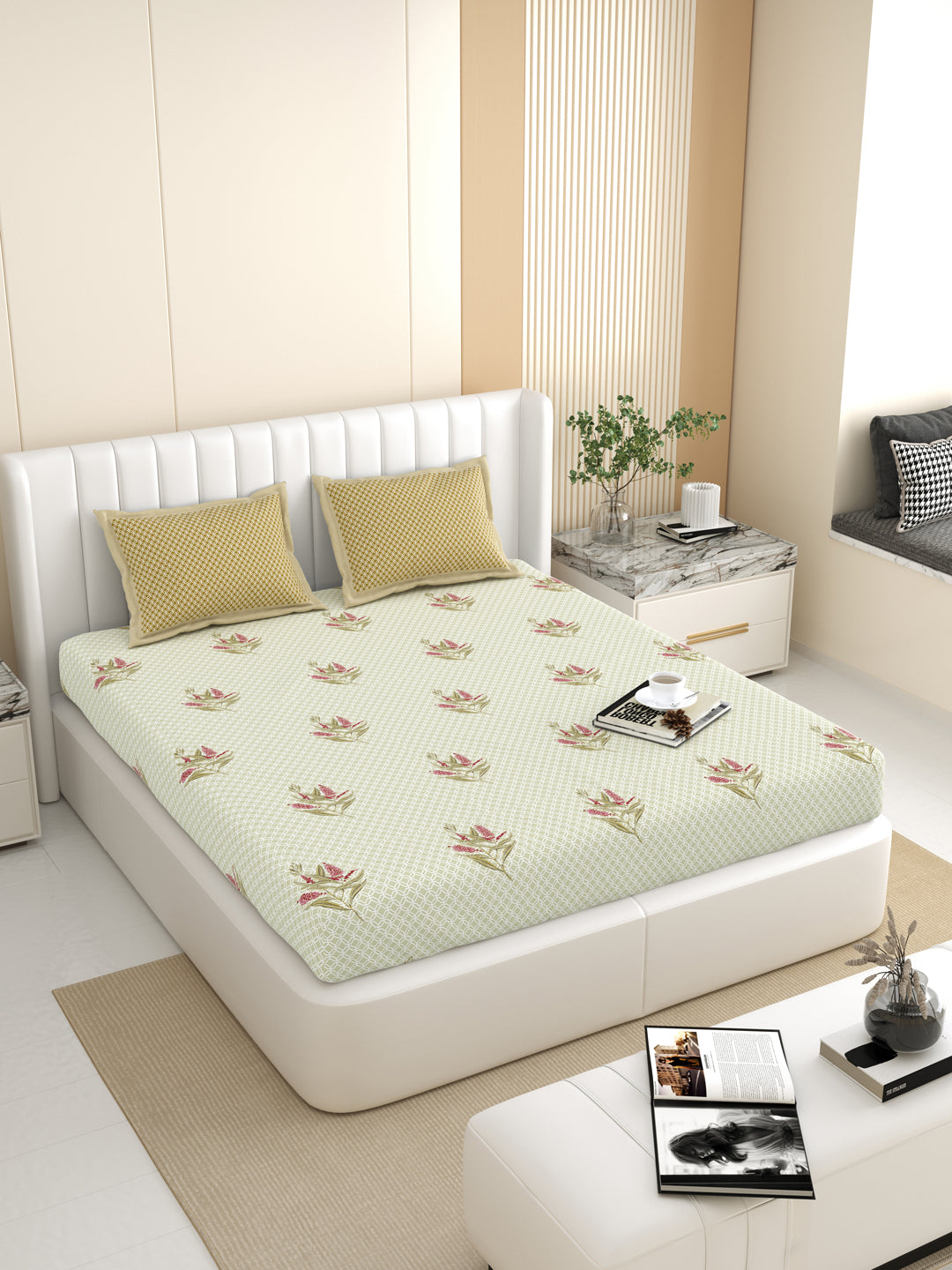 Artic_Snow_yellow_Bedsheet_Cotton