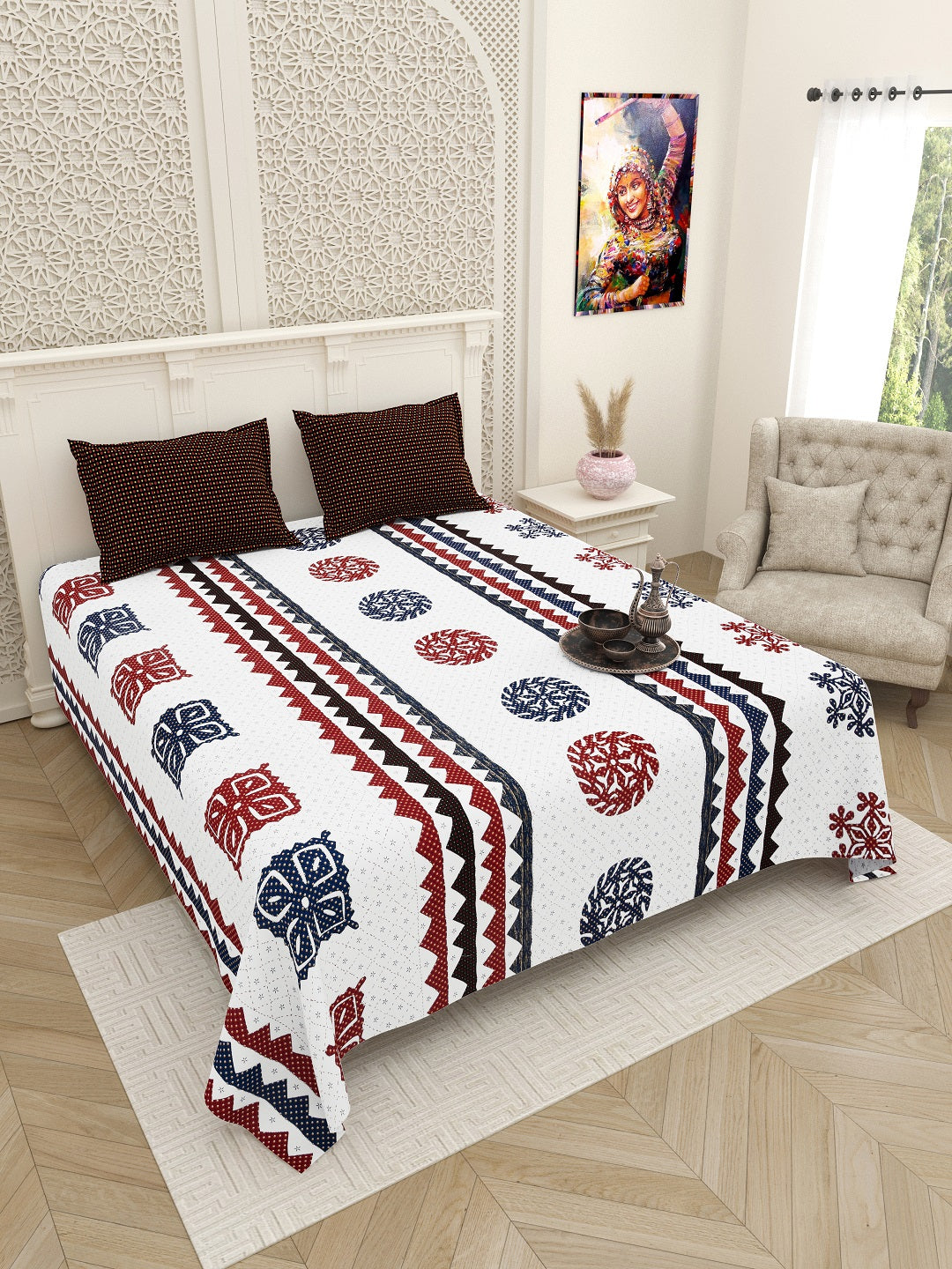 Cardinal Gujri Patch Pure Cotton Bedsheet