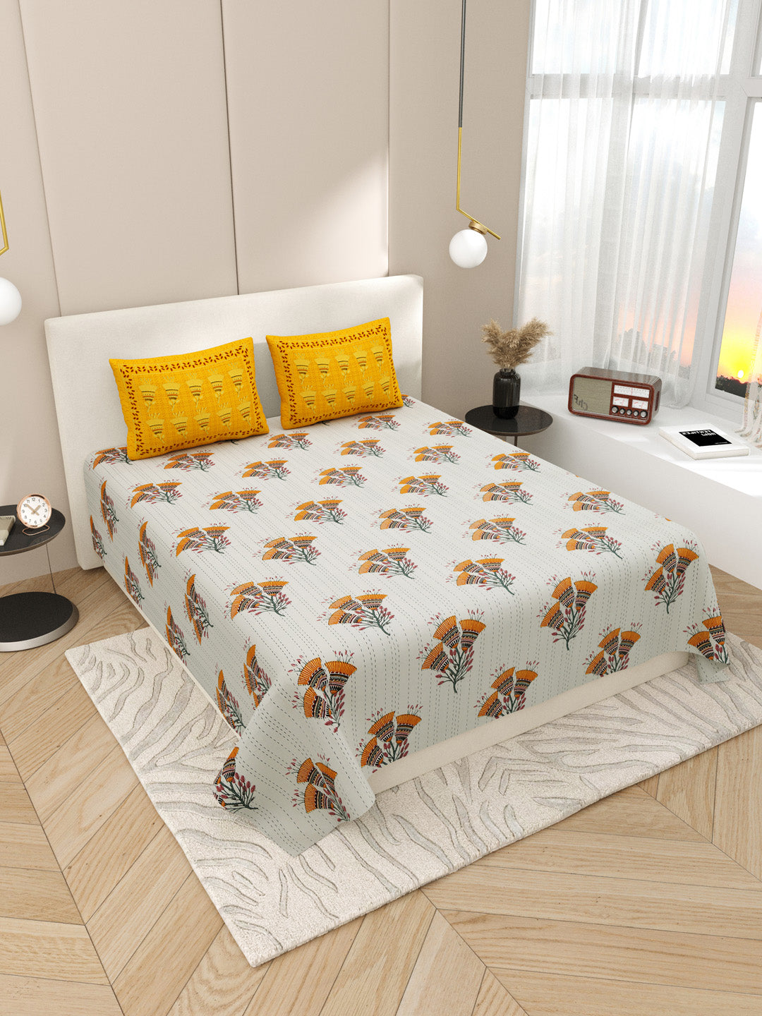 Graceful_Yellow_Bell_Glory_Bedsheets